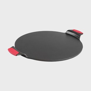 Lodge Pizzasteen met siliconen handvatten Ø38 cm