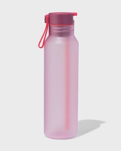 HEMA Waterfles met rietje 600ml roze