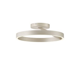 Viokef LED plafondlamp Saturn, Ø 40 cm, crèmekleurig met zilveren accenten, metaal
