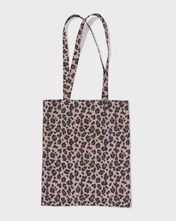 HEMA Canvas tas 42x36cm luipaard (bruin)