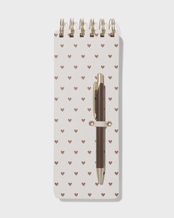 HEMA To do lijst met pen gelinieerd hartjes (gebroken wit)