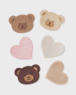 HEMA Strijkemblemen 6x5.5cm beren - 6 stuks (multicolor)