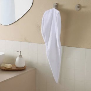 W katoenen haarhanddoek wit (68x26 cm)