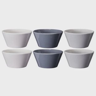 Cookinglife Soepkommen / Kommen - Siaki Wit / Blauw / Grijs ø 14 cm - Porselein - 6 stuks