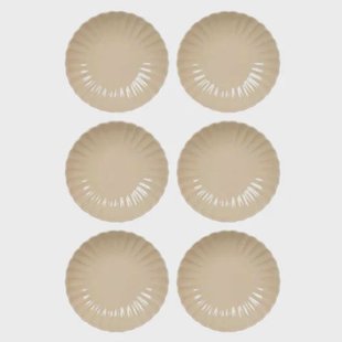 Cookinglife Diepe Borden / Pastaborden Cardida Beige ø 20 cm - 6 Stuks
