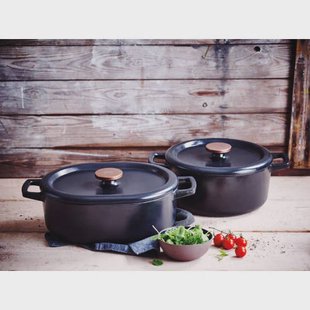 Alva Braadpan - Dutch Oven - Ovaal - Nori - 31 x 21 cm - geëmailleerde anti-aanbaklaag