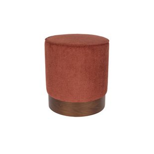 Dutchbone Bellevue Poef Rond Rood