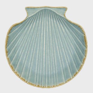 Madam Stoltz ontbijtbord schelp blauw (Ø20 cm)