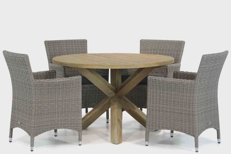 Garden Collections Dublin/Sand City 120 cm rond dining tuinset 5-delig