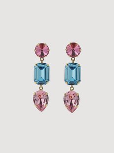 Vergulde oorbellen met Swarovski kristallen Lady Di