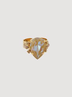 Handgemaakte verstelbare ring Galaxy, met Swarovski-kristallen, verguld