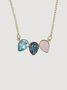 Vergulde halsketting Triple Leaf met Swarovski kristallen