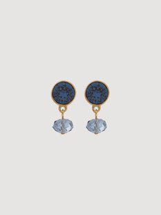 Vergulde oorbellen met Swarovski kristallen Classic Blue