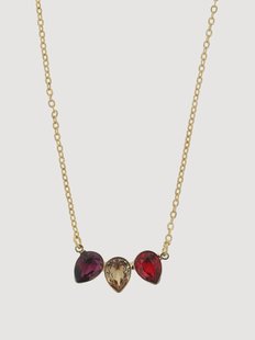 Vergulde halsketting Isabella met Swarovski kristallen
