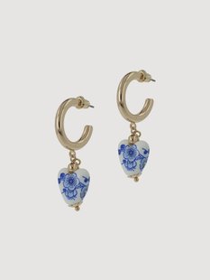Vergulde oorbellen Delft Blue