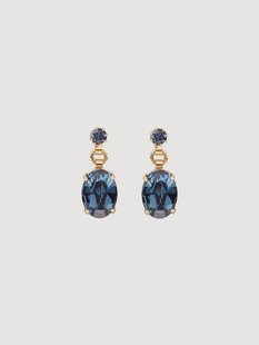 Vergulde oorbellen met Swarovski kristallen Montana
