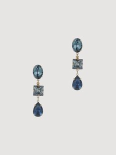 Handgemaakte oorbellen Blue Crystal, met Swarovski-kristallen