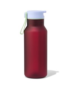 HEMA Waterfles met rietje 430ml bordeauxrood