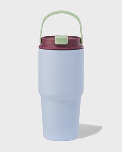 HEMA Drinkbeker met rietje 600ml rvs blauw (blauw)