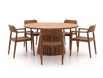 Bellagio Balba/Santa Severina ø150cm dining tuinset 6-delig stapelbaar - Laagste prijsgarantie!