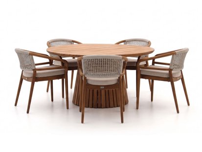 Bellagio Brasimone/Santa Severina ø150cm dining tuinset 6-delig stapelbaar - Laagste prijsgarantie!