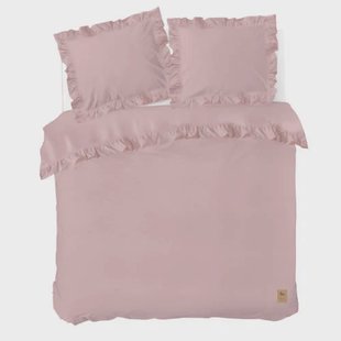 Dindi Home katoenen dekbedovertrek 2-persoons roze met ruffles (200x220 cm)