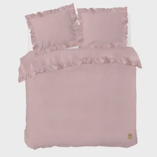 Dindi Home katoenen dekbedovertrek lits-jumeaux roze met ruffles (240x220 cm)