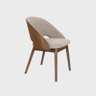Dutchbone Velore Eetkamerstoel Walnoot/ Beige
