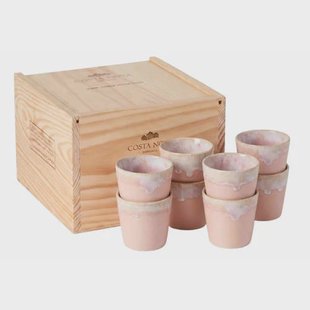 Costa Nova Koffiekopjes Grespresso Soft Pink 190 ml - 8 stuks - Gift box