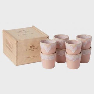 Costa Nova Espresso Kopjes Grespresso Soft Pink 80 ml - 8 stuks - Gift box