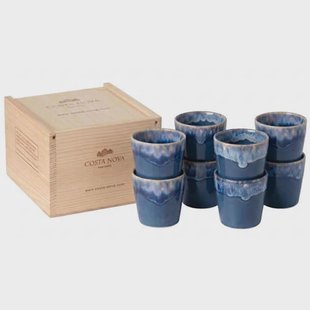 Costa Nova Espresso Kopjes Grespresso Denim 80 ml - 8 stuks - Gift box