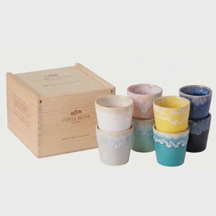 Costa Nova Espresso Kopjes Grespresso Multicolor 80 ml - 8 stuks - Gift box