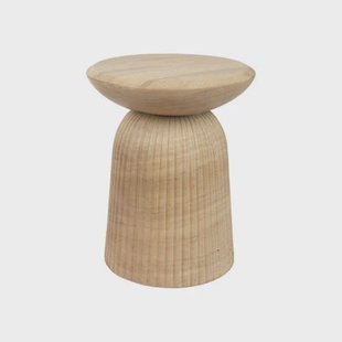 Dutchbone bijzettafel Brison Kruk/Bijzettafel Natuursteen look (35.8x35.8 cm) Grijs