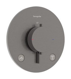 Afbouwdeel Hansgrohe Ecostat Comfort S Thermostaat 2 Functies Rond Brushed Black Chrome