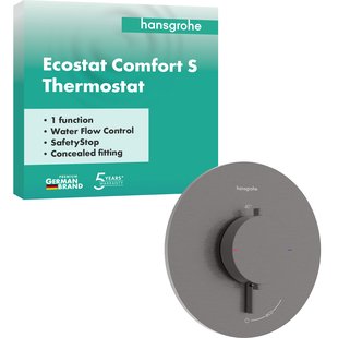 Afbouwdeel Hansgrohe Ecostat Comfort S Inbouwthermostaat Voor 1 Functies Brushed Black Chrome
