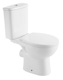 Duoblok Toilet Wiesbaden Brady Staand Rimless PK Met Toiletzitting Glans Wit