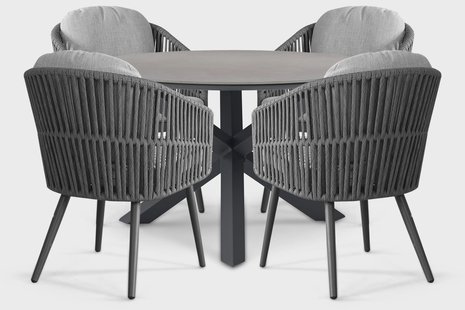 Santika Marani/Xento 120 cm dining tuinset 5-delig