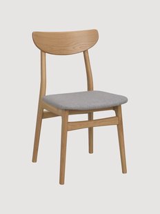Eetkamerstoelen Rodham van eikenhout met gestoffeerde zitvlak, 2-delig