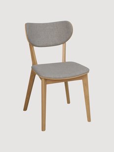 Gestoffeerde eettafelstoelen Kato van eikenhout, 2-delig