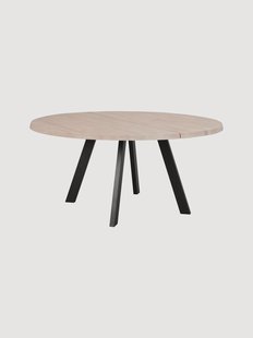 Ronde eettafel Fred met eikenhouten tafelblad