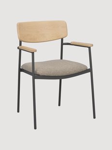 Stapelbare armstoelen Maymont van eikenhout, 2-delig