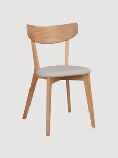 Eikenhouten stoelen Ami met gestoffeerde zitvlak, 2-delig