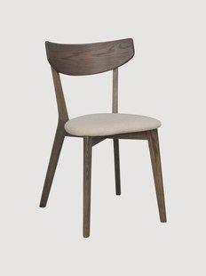 Eikenhouten stoelen Ami met gestoffeerde zitvlak, 2-delig