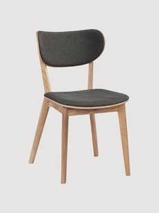 Gestoffeerde eettafelstoelen Kato van eikenhout, 2-delig