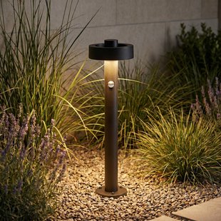 Lucande LED tuinpadverlichting Nirella, 60 cm, zwart, CCT, sensor