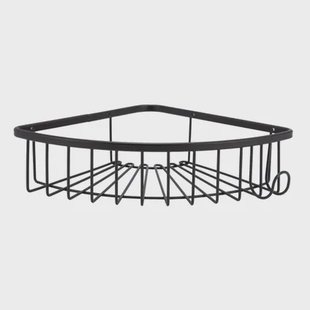 Aquavive Doucherek - Hoek - Met Schroeven - Metaal - Zwart - 21x27x6cm