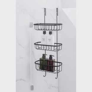 Aquavive Doucherek - 3-laags - Vrij Hangend - Metaal - Zwart - 24x61x12,5cm