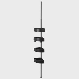 Aquavive Doucherek - Vrijstaand - 4-laags - Roestbestendig Metaal - Zwart - 27,5x71x8,5cm