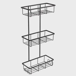 Aquavive Doucherek - 3-laags - Rechthoek - Schroeven - Zwart - 26x59,5x11cm