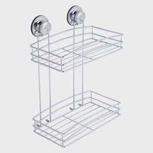 Aquavive Doucherek - Met Zuignappen - 2-laags - Rechthoek - Verchroomd - 26x35x8cm